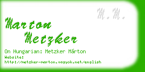 marton metzker business card