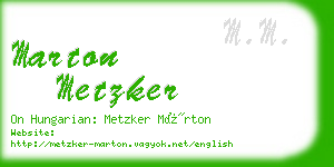 marton metzker business card